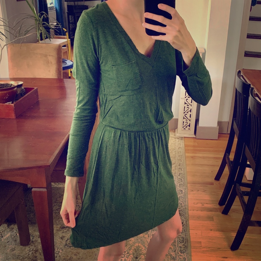 Green Bordeaux long sleeve dress